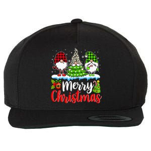 Cute Gnomes Merry Christmas Light Family Gnome Xmas Matching Wool Snapback Cap