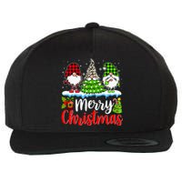 Cute Gnomes Merry Christmas Light Family Gnome Xmas Matching Wool Snapback Cap