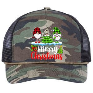 Cute Gnomes Merry Christmas Light Family Gnome Xmas Matching Retro Rope Trucker Hat Cap