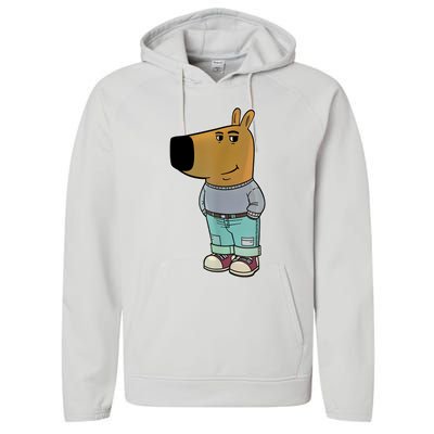 Chill Guy Meme Performance Fleece Hoodie