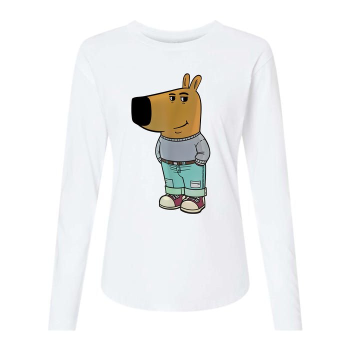 Chill Guy Meme Womens Cotton Relaxed Long Sleeve T-Shirt