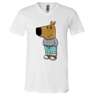 Chill Guy Meme V-Neck T-Shirt