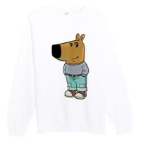 Chill Guy Meme Premium Crewneck Sweatshirt