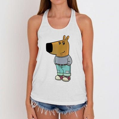 Chill Guy Meme Women's Knotted Racerback Tank