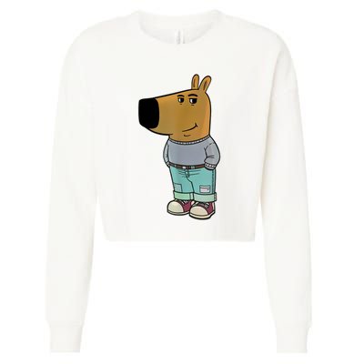 Chill Guy Meme Cropped Pullover Crew