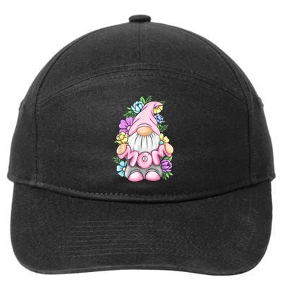 Cute Gnome Mom Happy Mother's Day Art Flower For Mom Gnomies 7-Panel Snapback Hat