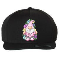 Cute Gnome Mom Happy Mother's Day Art Flower For Mom Gnomies Wool Snapback Cap