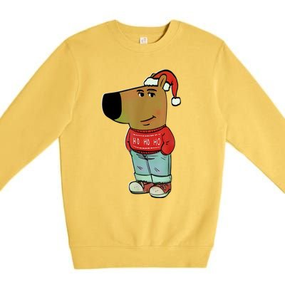 Chill Guy My New Character Meme Christmas Chill Guy Premium Crewneck Sweatshirt