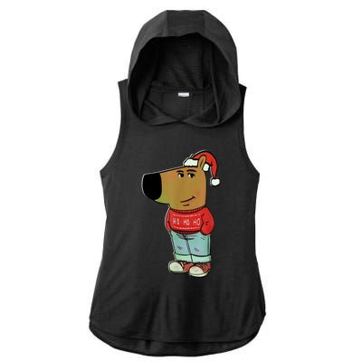 Chill Guy My New Character Meme Christmas Chill Guy Ladies PosiCharge Tri-Blend Wicking Draft Hoodie Tank