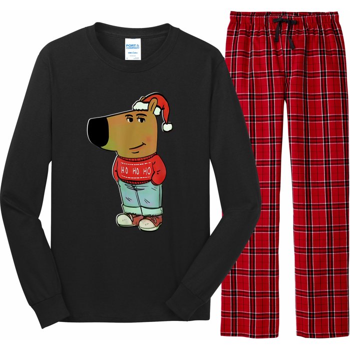 Chill Guy My New Character Meme Christmas Chill Guy Long Sleeve Pajama Set