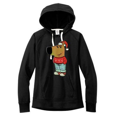 Chill Guy My New Character Meme Christmas Chill Guy Women's Fleece Hoodie