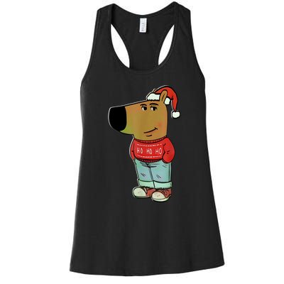 Chill Guy My New Character Meme Christmas Chill Guy Women's Racerback Tank