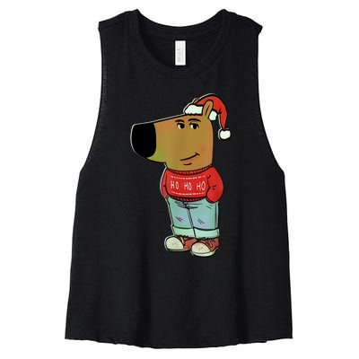 Chill Guy My New Character Meme Christmas Chill Guy Women's Racerback Cropped Tank