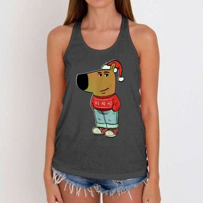 Chill Guy My New Character Meme Christmas Chill Guy Women's Knotted Racerback Tank