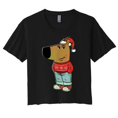 Chill Guy My New Character Meme Christmas Chill Guy Women's Crop Top Tee