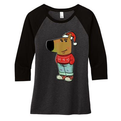 Chill Guy My New Character Meme Christmas Chill Guy Women's Tri-Blend 3/4-Sleeve Raglan Shirt