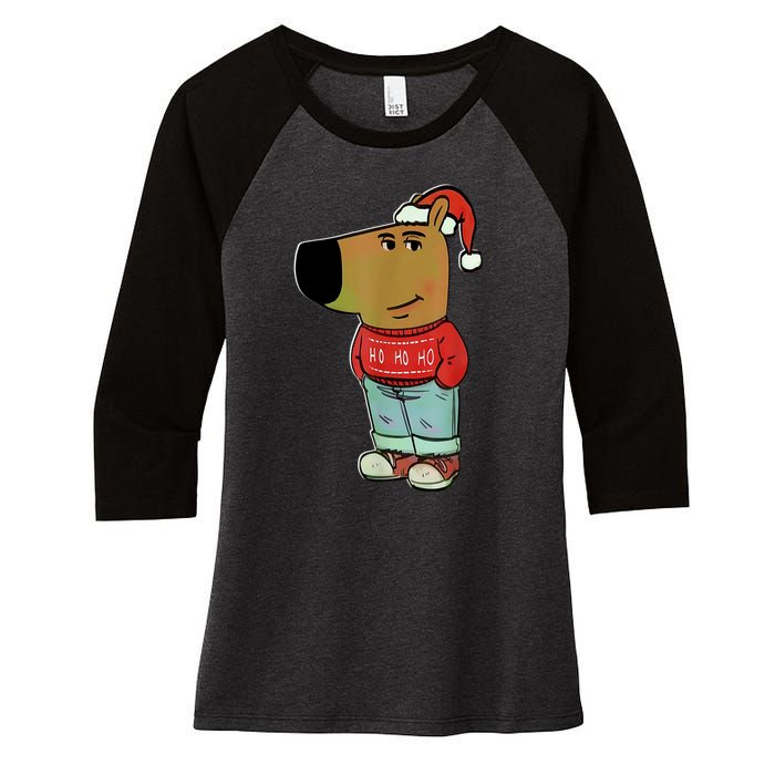 Chill Guy My New Character Meme Christmas Chill Guy Women's Tri-Blend 3/4-Sleeve Raglan Shirt