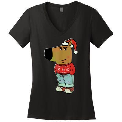 Chill Guy My New Character Meme Christmas Chill Guy Women's V-Neck T-Shirt