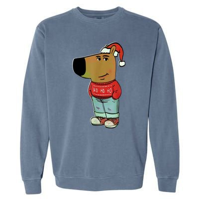 Chill Guy My New Character Meme Christmas Chill Guy Garment-Dyed Sweatshirt