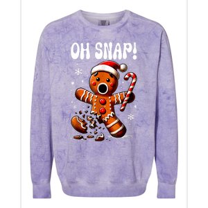 Christmas Gingerbread Man Oh Snap Outfit Pajama Colorblast Crewneck Sweatshirt