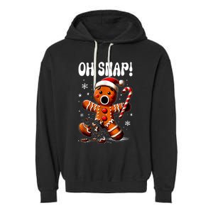 Christmas Gingerbread Man Oh Snap Outfit Pajama Garment-Dyed Fleece Hoodie