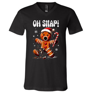 Christmas Gingerbread Man Oh Snap Outfit Pajama V-Neck T-Shirt