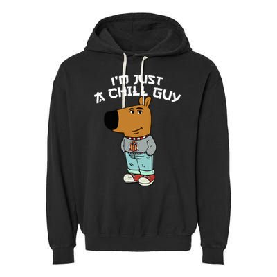 Chill Guy Meme Character Funny IM Just A Chill Guy Dog Garment-Dyed Fleece Hoodie