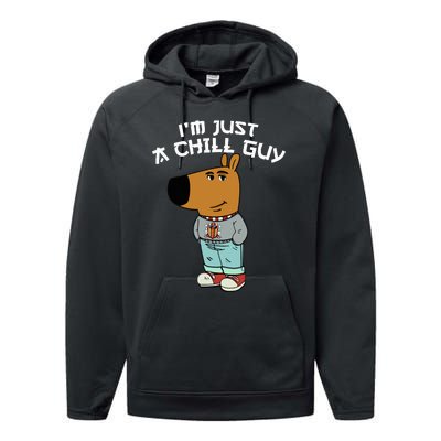 Chill Guy Meme Character Funny IM Just A Chill Guy Dog Performance Fleece Hoodie