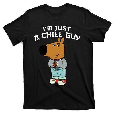 Chill Guy Meme Character Funny IM Just A Chill Guy Dog T-Shirt