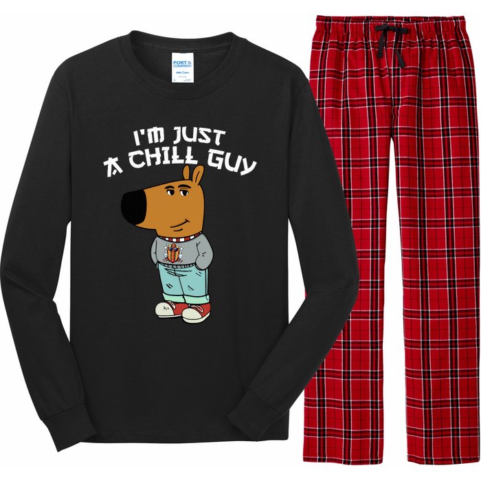 Chill Guy Meme Character Funny IM Just A Chill Guy Dog Long Sleeve Pajama Set