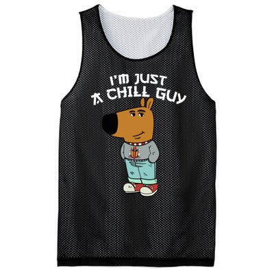 Chill Guy Meme Character Funny IM Just A Chill Guy Dog Mesh Reversible Basketball Jersey Tank