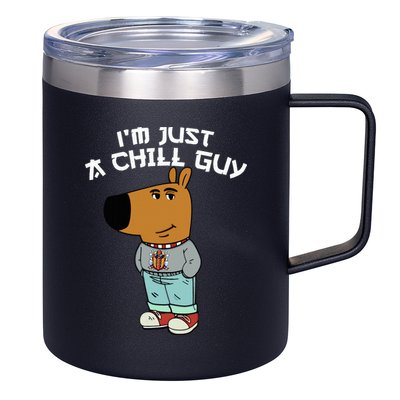 Chill Guy Meme Character Funny IM Just A Chill Guy Dog 12oz Stainless Steel Coffee Mug