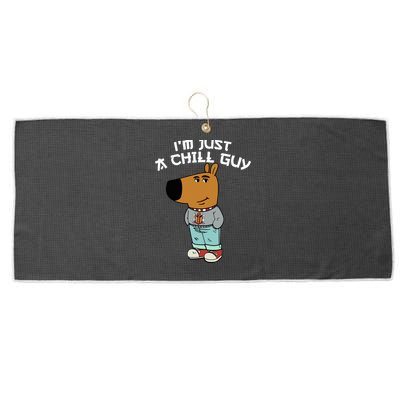 Chill Guy Meme Character Funny IM Just A Chill Guy Dog Large Microfiber Waffle Golf Towel