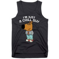 Chill Guy Meme Character Funny IM Just A Chill Guy Dog Tank Top