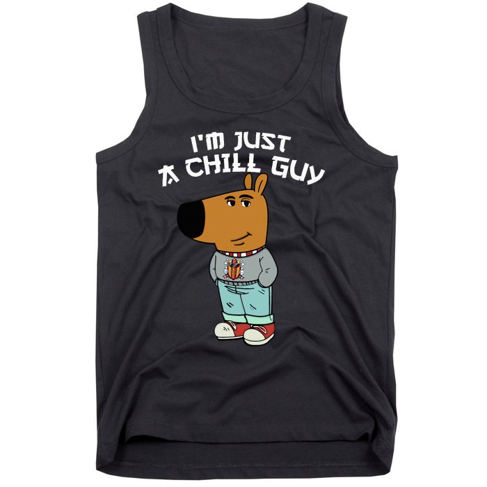 Chill Guy Meme Character Funny IM Just A Chill Guy Dog Tank Top