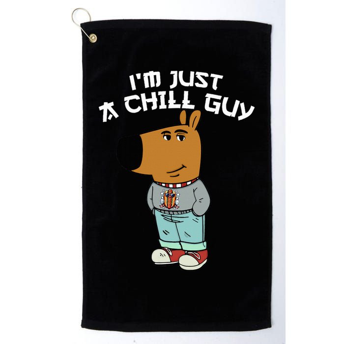 Chill Guy Meme Character Funny IM Just A Chill Guy Dog Golf Towel