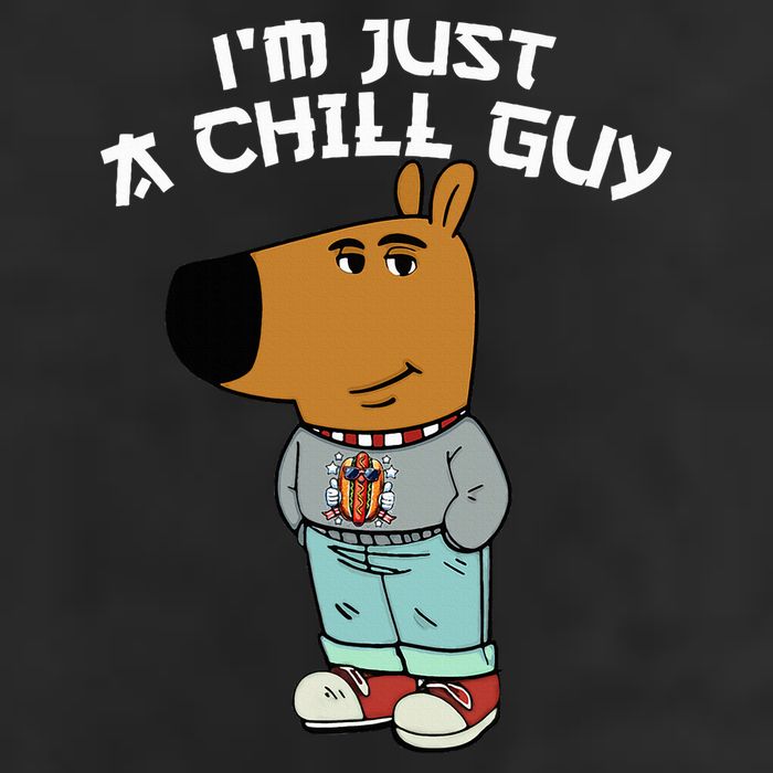 Chill Guy Meme Character Funny IM Just A Chill Guy Dog Golf Towel