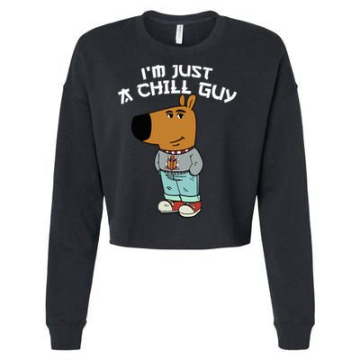 Chill Guy Meme Character Funny IM Just A Chill Guy Dog Cropped Pullover Crew