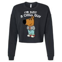 Chill Guy Meme Character Funny IM Just A Chill Guy Dog Cropped Pullover Crew