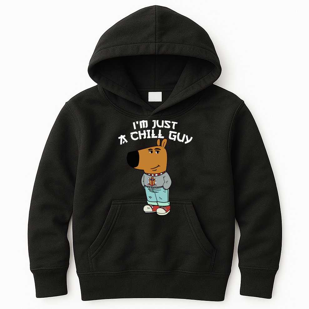 Chill Guy Meme Character Funny IM Just A Chill Guy Dog Kids Hoodie