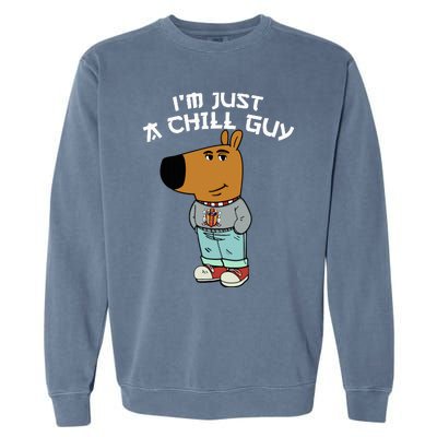 Chill Guy Meme Character Funny IM Just A Chill Guy Dog Garment-Dyed Sweatshirt