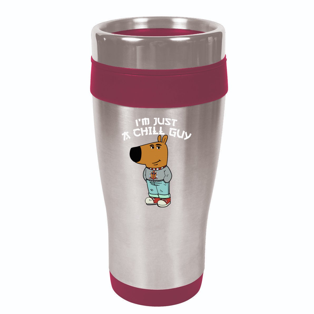 Chill Guy Meme Character Funny IM Just A Chill Guy Dog 16oz Travel Tumbler