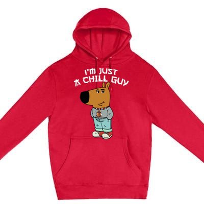 Chill Guy Meme Character Funny IM Just A Chill Guy Dog Premium Pullover Hoodie