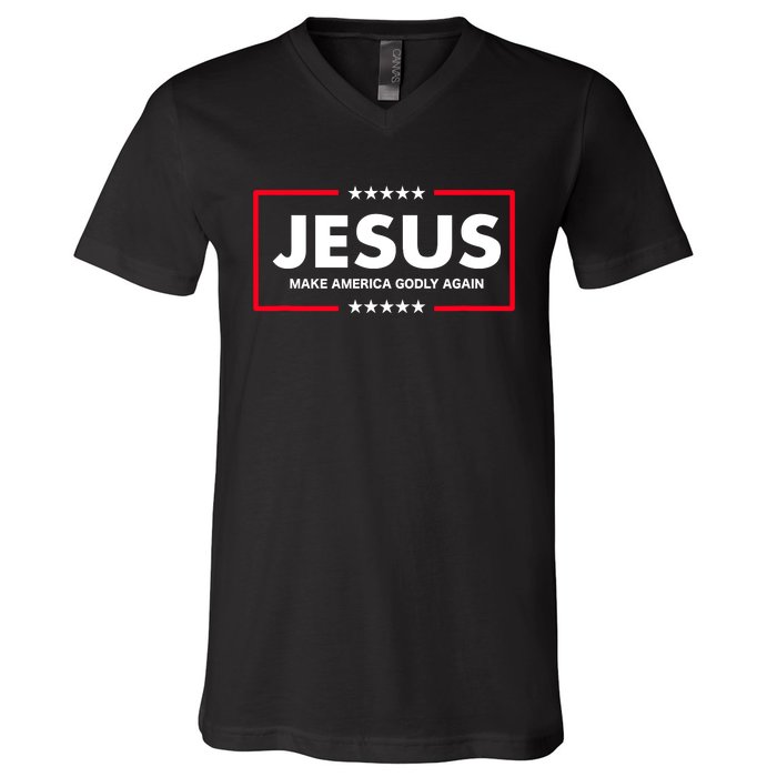 Christian Gifts Make America Godly Again V-Neck T-Shirt