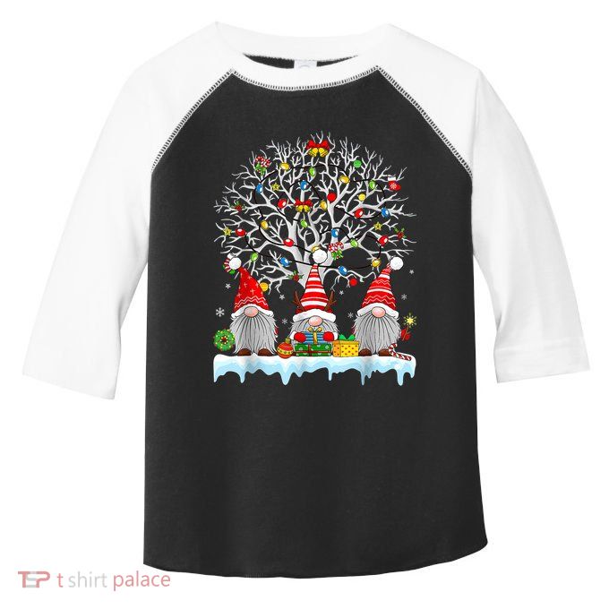 Cute Gnomes Merry Christmas Light Family Gnome Xmas Matching Toddler Fine Jersey T-Shirt