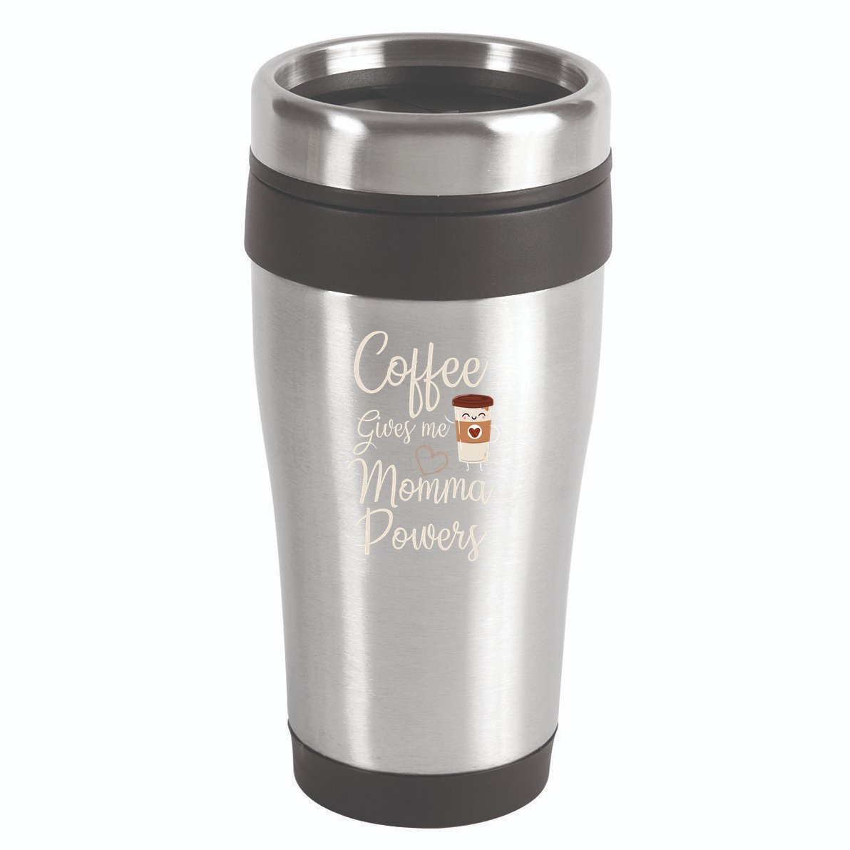 Coffee Gives Me Momma Powers MotherS Day Coffee Mom 16oz Travel Tumbler