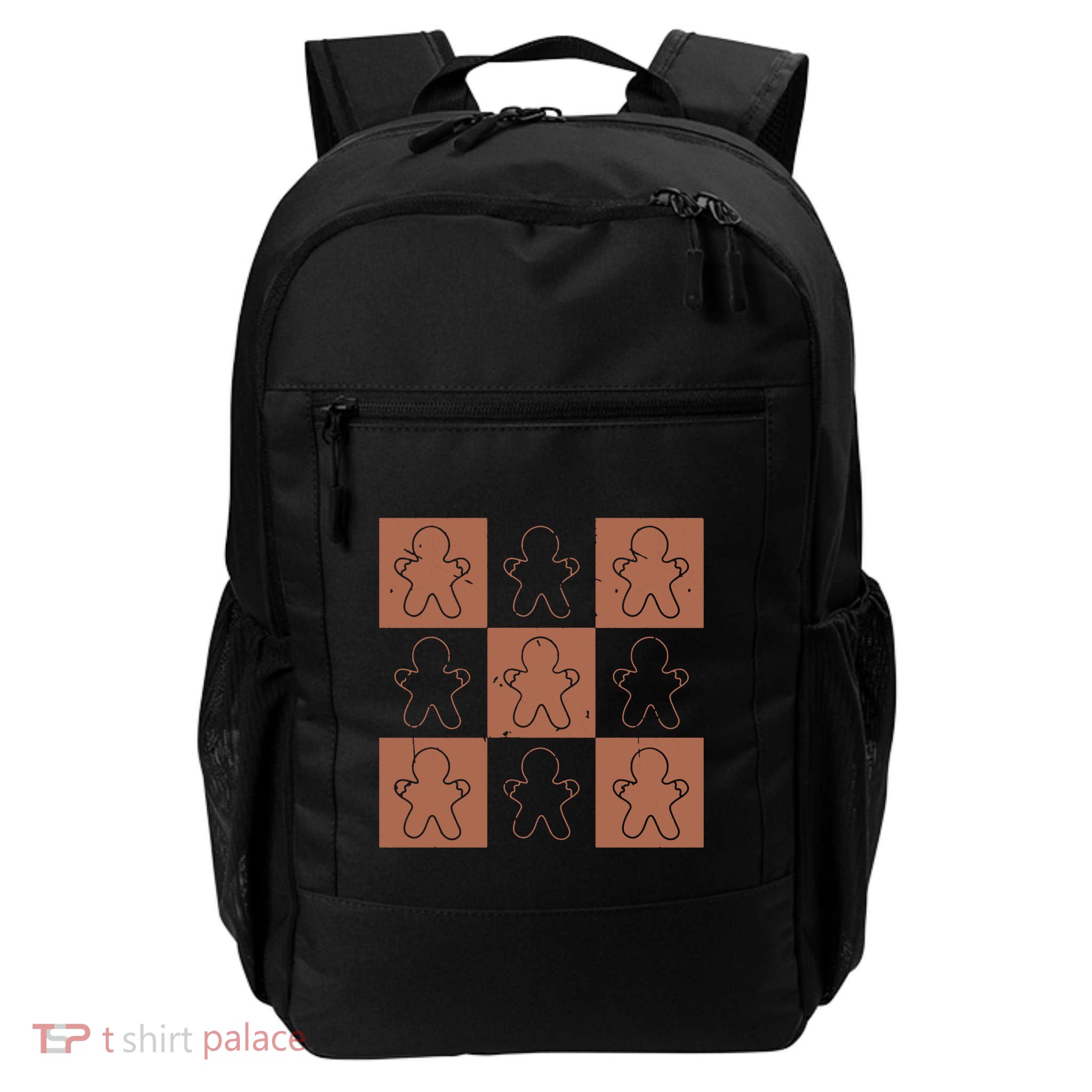 Checkered Gingerbread Man Retro Backpack
