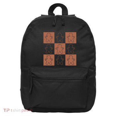Checkered Gingerbread Man Retro 16 in Basic Backpack