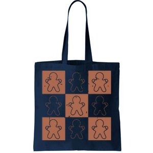 Checkered Gingerbread Man Retro Tote Bag