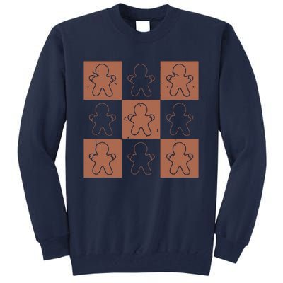 Checkered Gingerbread Man Retro Tall Sweatshirt